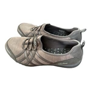 Skechers Breathe Easy Slip On Shoes Stretch Knit Sneakers Grey Size 9